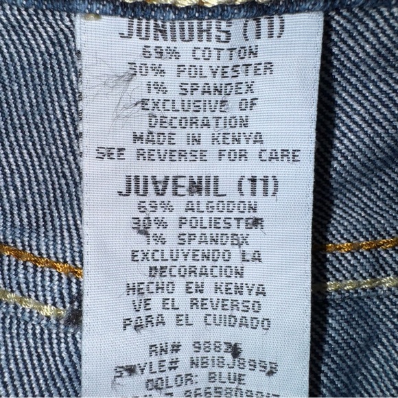 Nobo Juniors LOVE Jeans Size 11 Blue Relaxed Fit Straight Leg Dark Wash Mid Rise - Picture 6 of 7